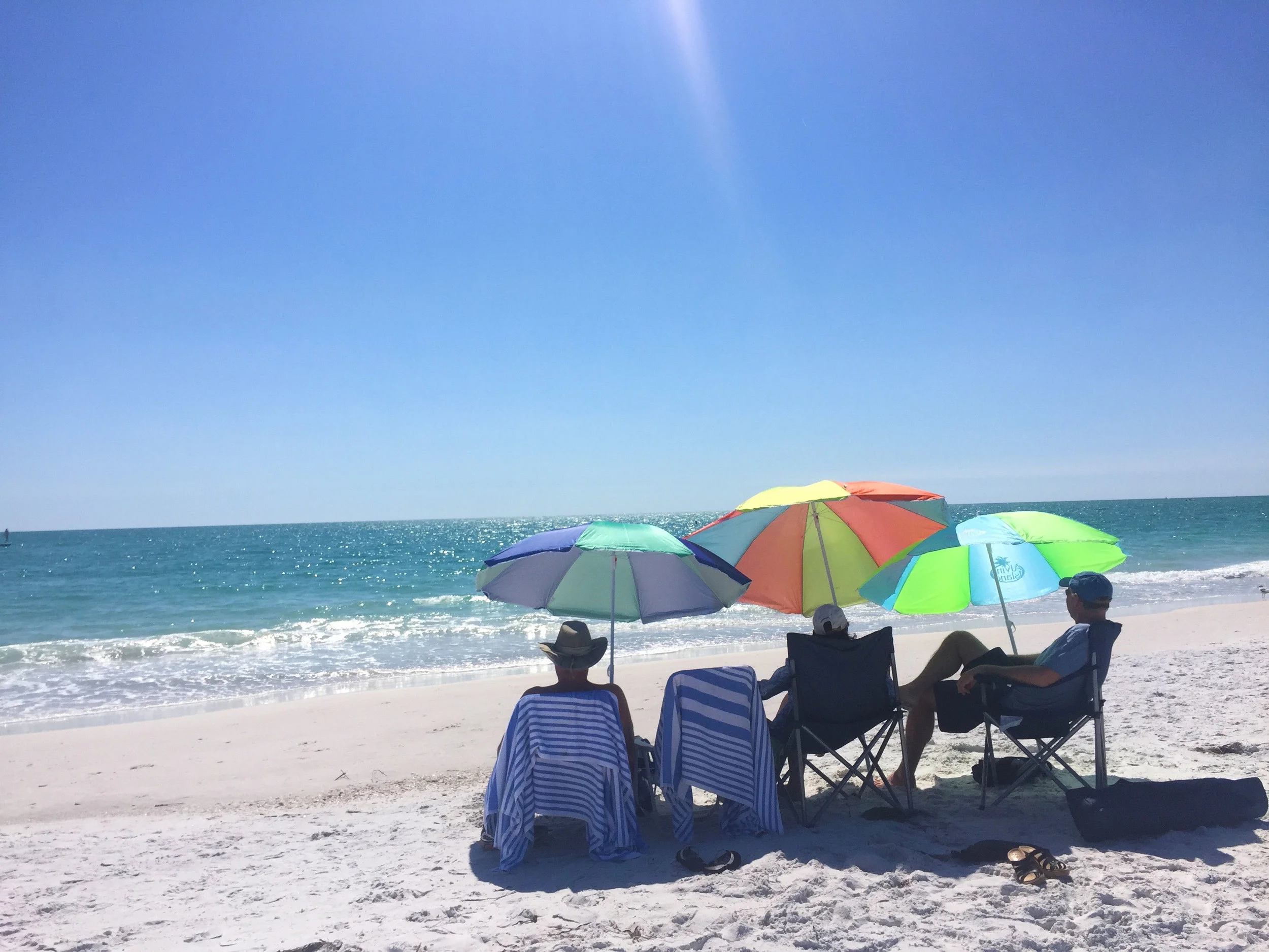 We found mid day was so nice if we had umbrellas. No drinking allowed on the beach (and it is enforced) which seems to keep it nice and quite!