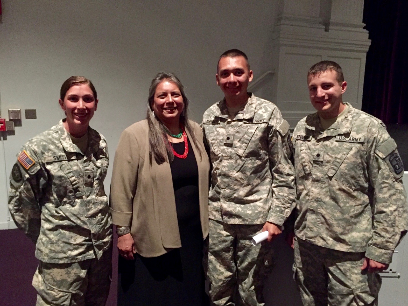              Zonnie with Cadets at East Carolina University   *Photo courtesy of Cadet Emily Smith (Left)  