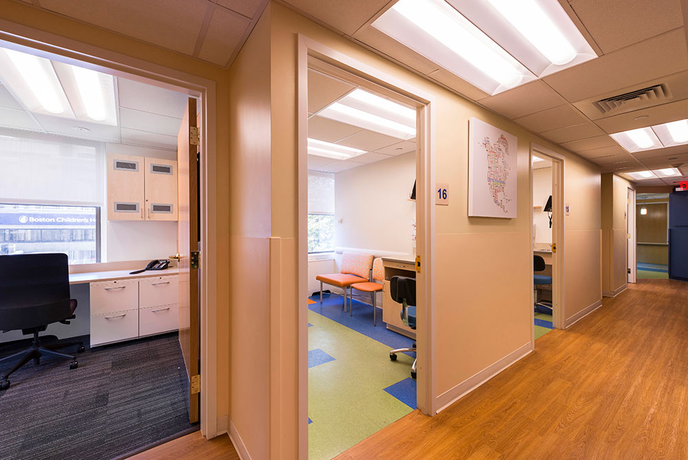 View into Team Room and Exam Room