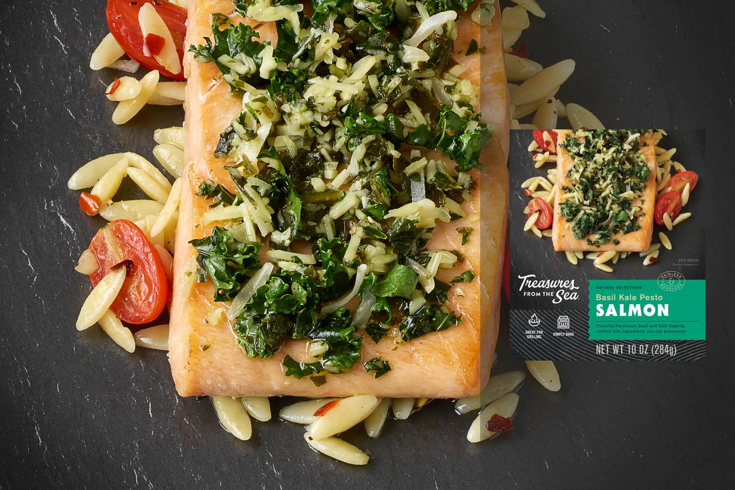 BASIL KALE PESTO SALMON