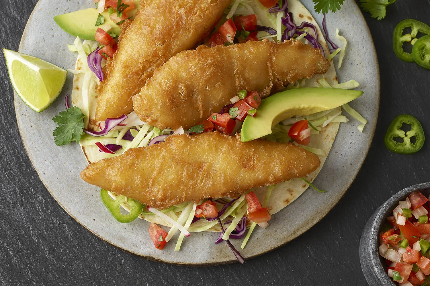 BATTERED TACO CUT COD
