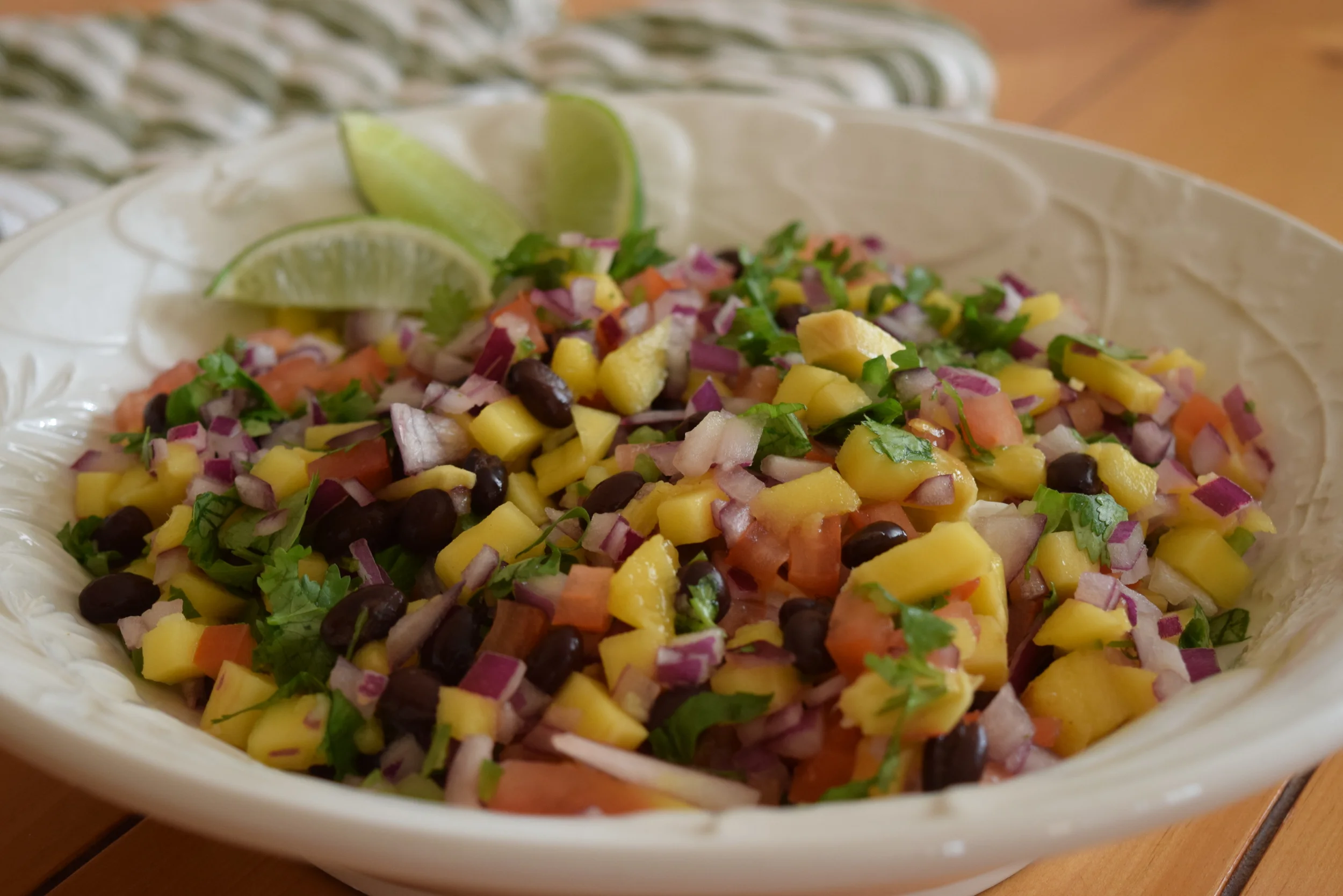 Pan Seared Scallops with Mango and Black Bean Salsa