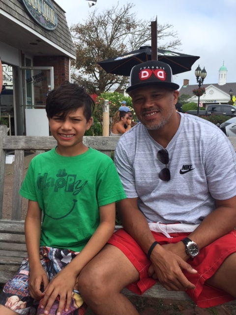 Me and my daddy aka Mr. Swaggerdad waiting while my mom gets some breakfast for us at the Bake Shop
