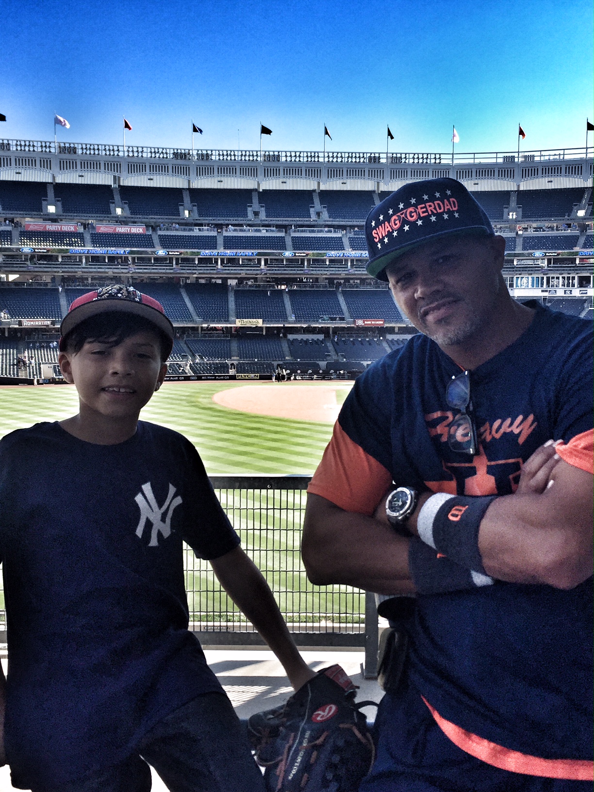 Me and My Daddy, who missed the parade because he had he's own game but made it to the game. Thanks daddy...