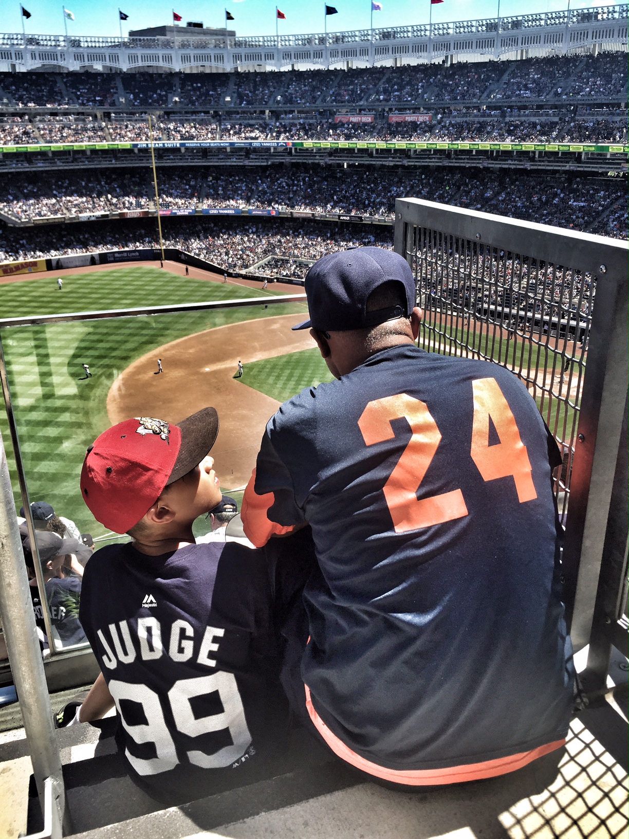 Me and my Daddy. "Dad You think I'll be a Yankees one day? ~ Son, put your mind to it and you will!