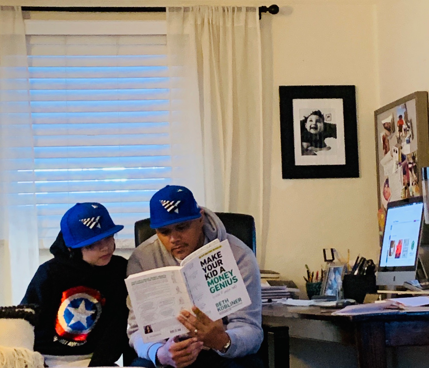 Daddy and Son Reading Together