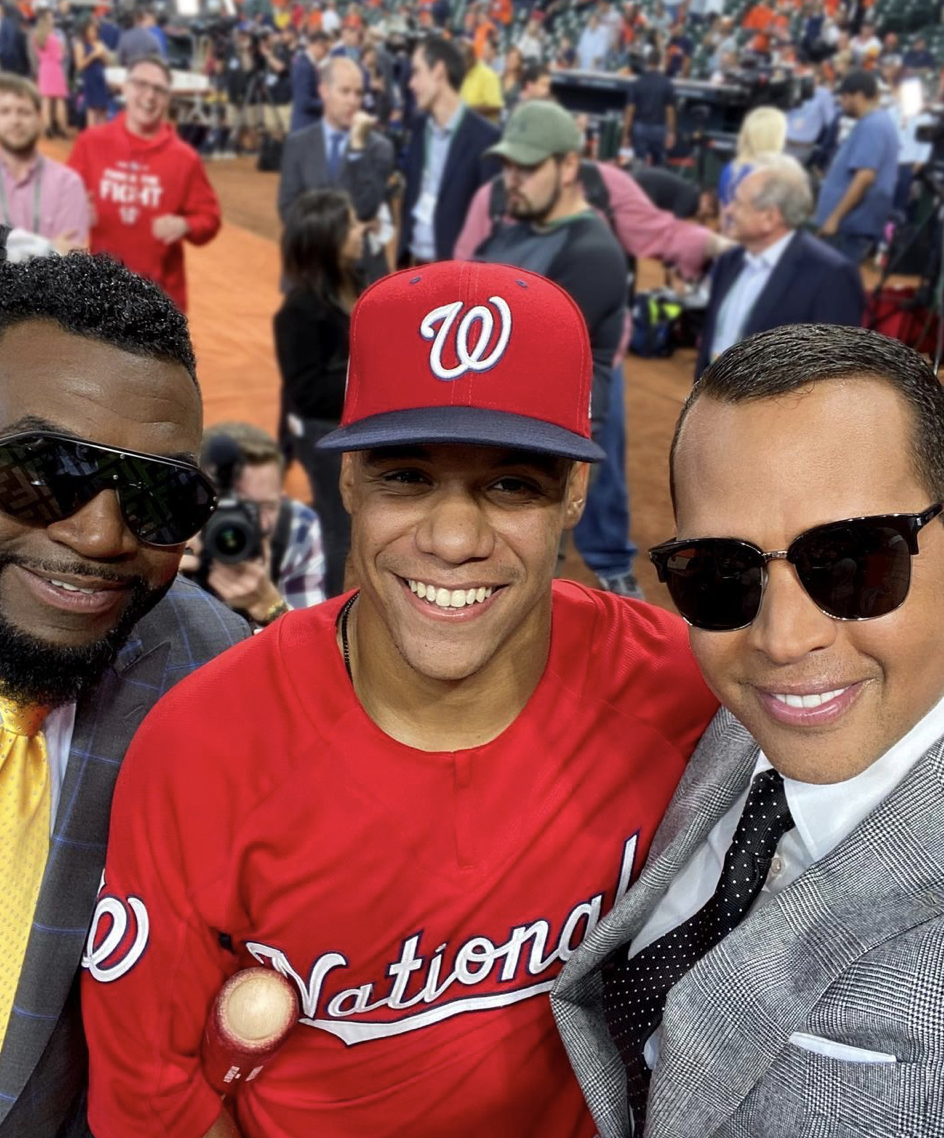 Image by @Arod, Dominica own David Ortiz, Juan Soto and Arod. #DominicanPower