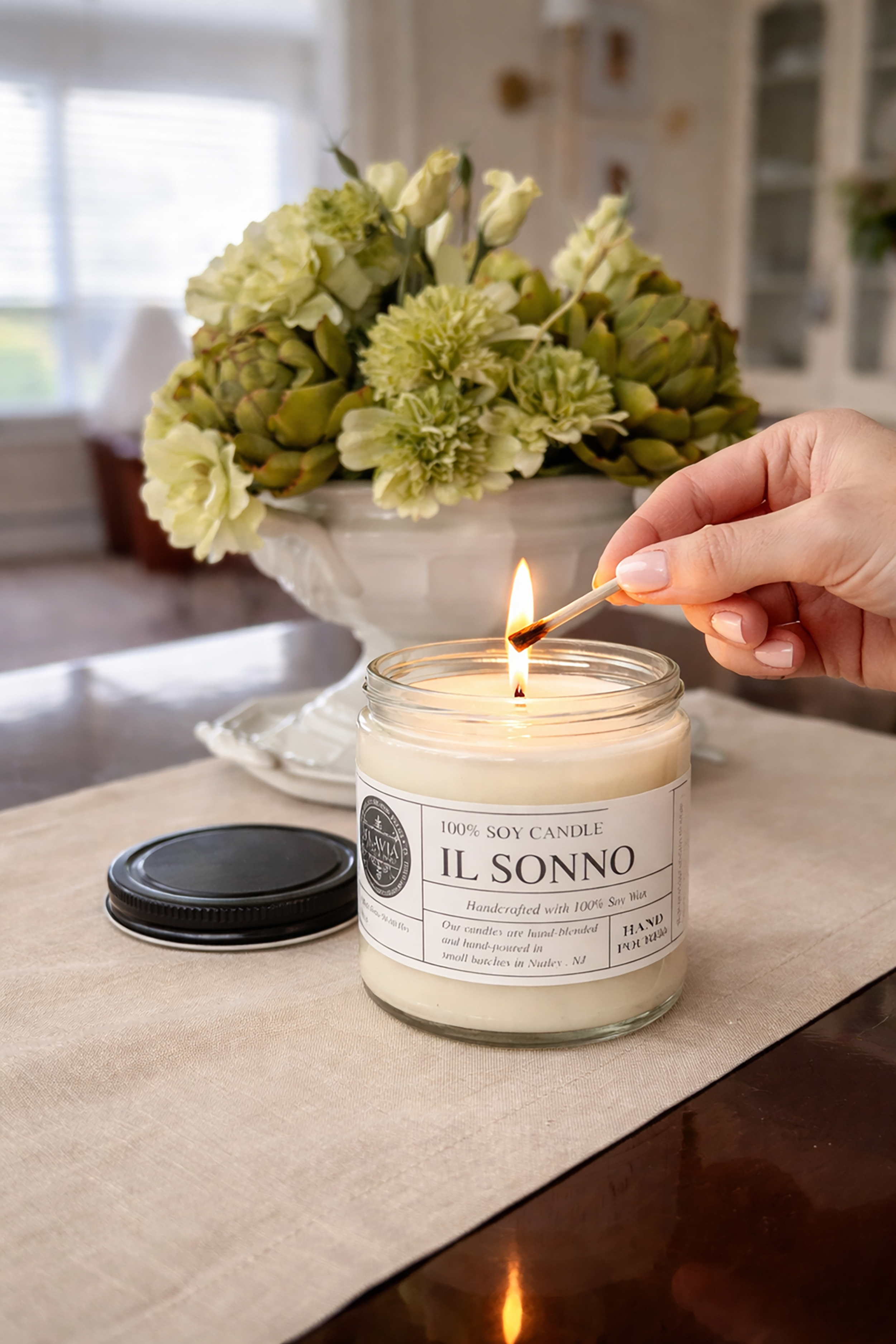 Lighting a handcrafted soy candle.png