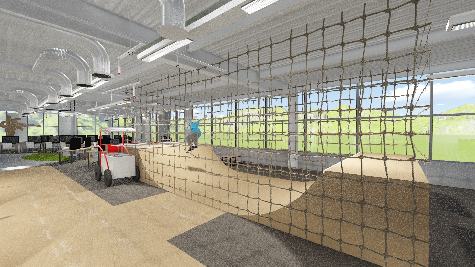  Rendering of local tech company's proposed new workspace.