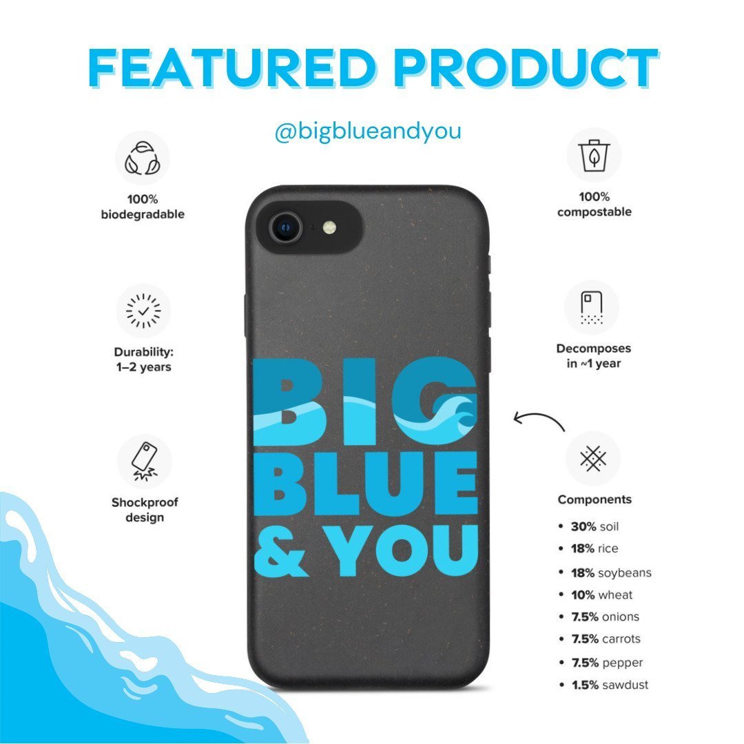 Looking to protect your phone in style? Biodegradable phone cases are the way to go. We LOVE biodegradable phone cases at Big Blue &amp; You, so we created our own so you can represent Big Blue &amp; You with your phone too! You can find our phone ca