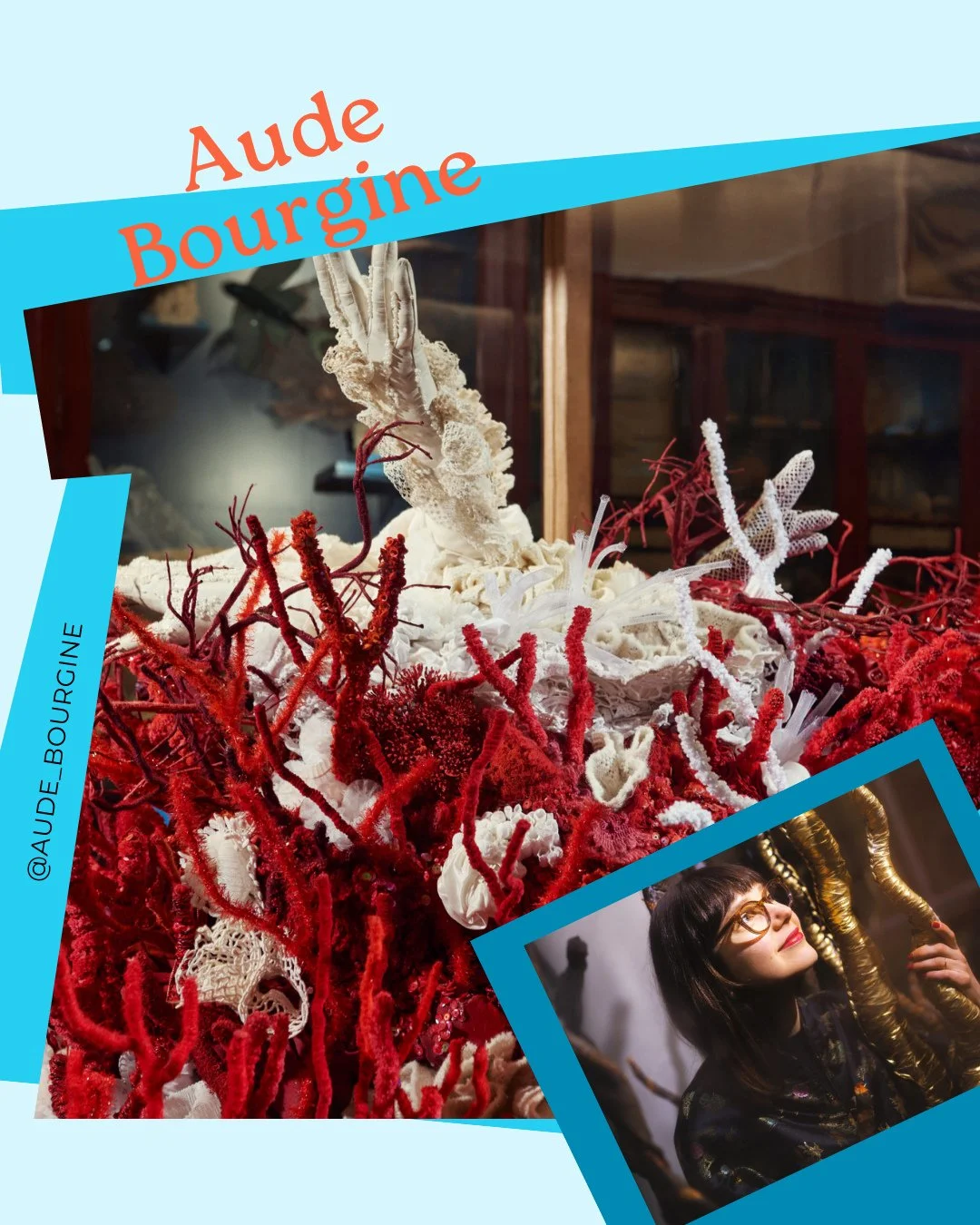 Meet Aude Bourgine, a French artist who uses recycled textile materials to create beautiful pieces, many centered around the ocean and coral. Here is how she describes her own art: ⁠
⁠
&quot;A body of poetic works so as to act in full awareness of th
