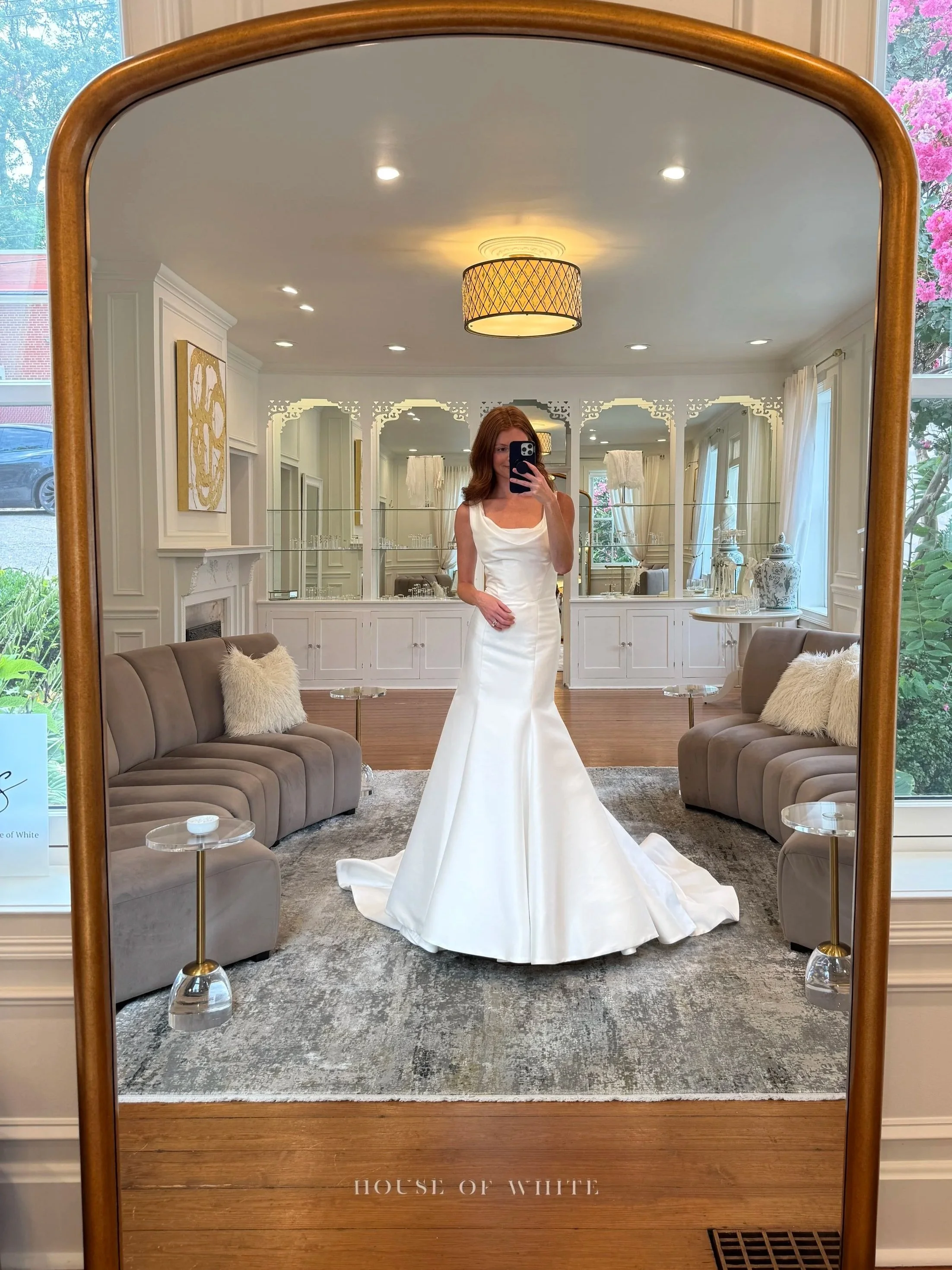 A model wears the Hadley gown by Watters available at House of White in Southern Indiana