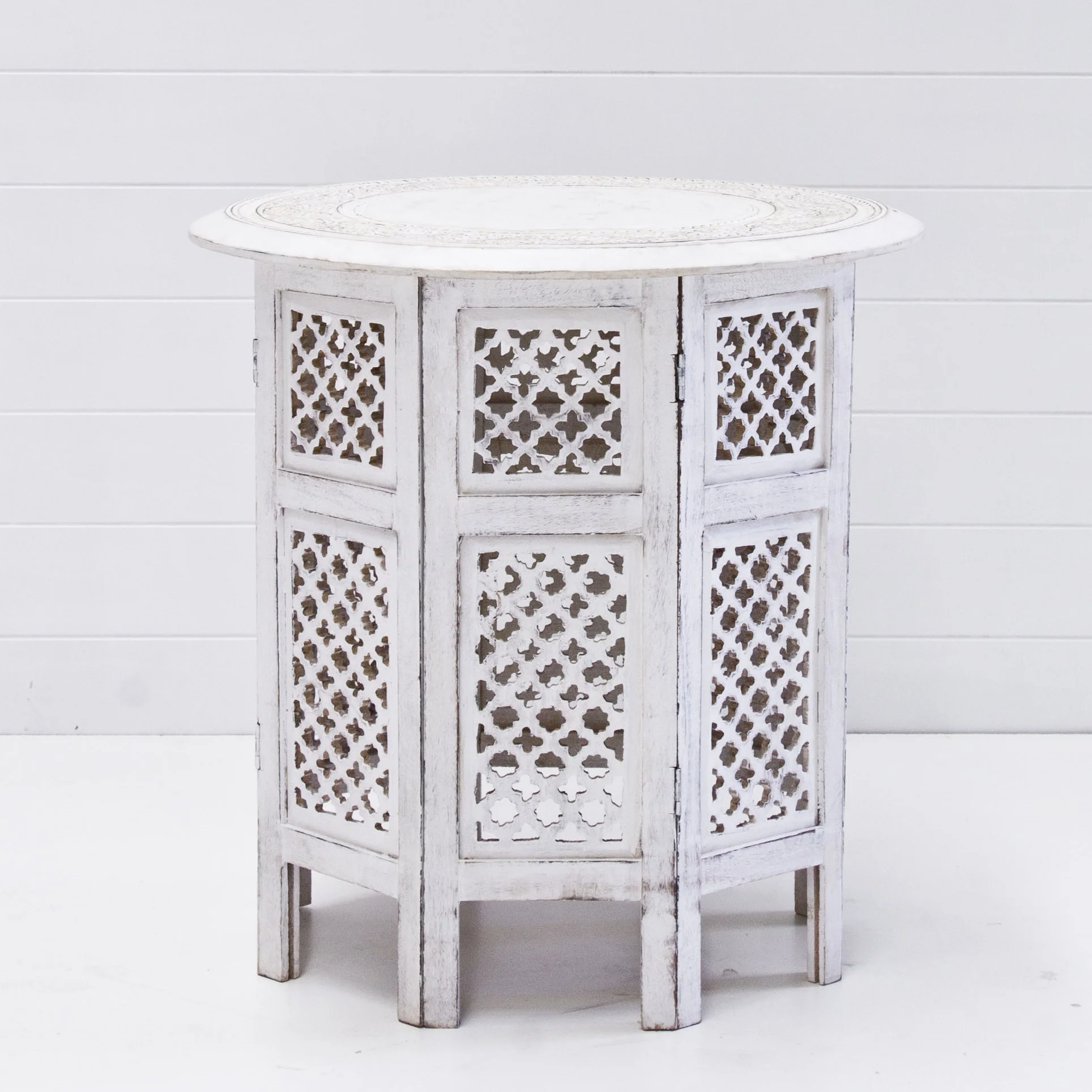 White Boho Side Table Hampton Event Hire Wedding Event Furniture Hire Byron Bay Gold Coast Brisbane