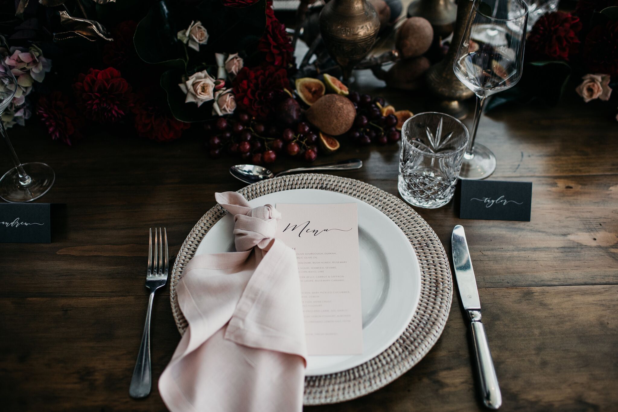 Blush linen napkins tableware hire Hampton Event Hire2.jpeg