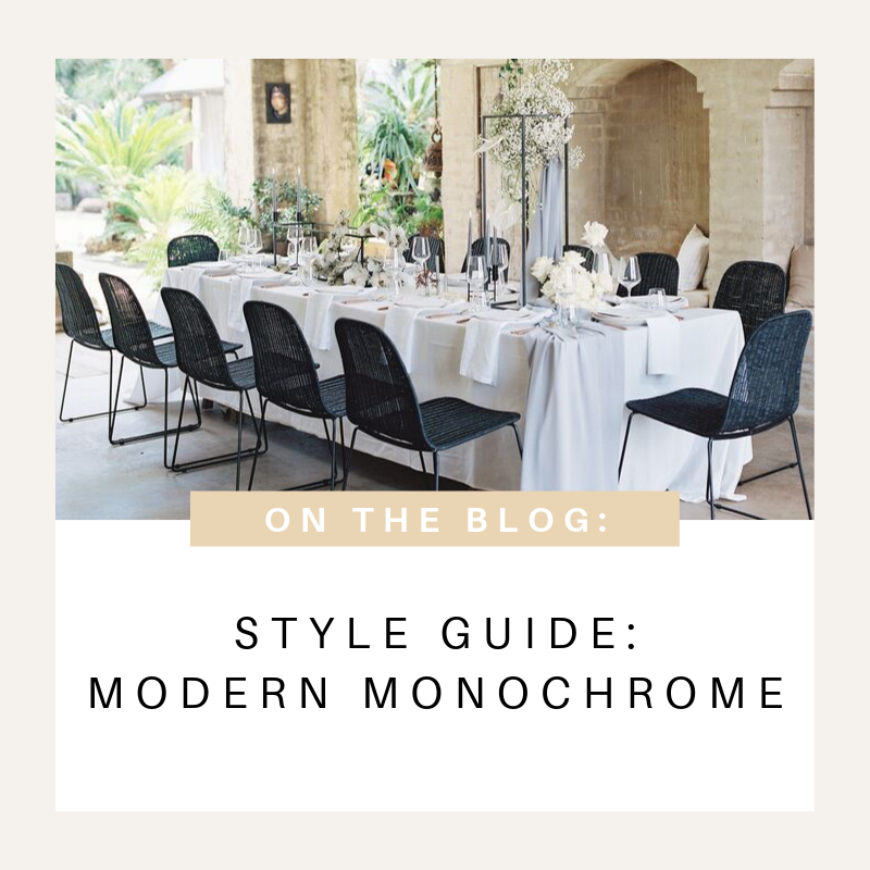 Modern Monochrome Wedding Styling Inspiration Hampton Event Hire Wedding Event Furniture Hire Byron Bay Gold Coast Brisbane