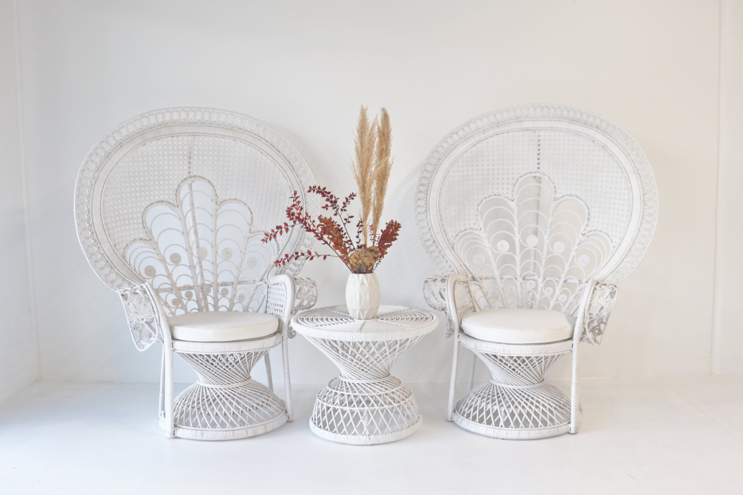 Royal Peacock Chair White Hampton Event Hire Wedding & Event