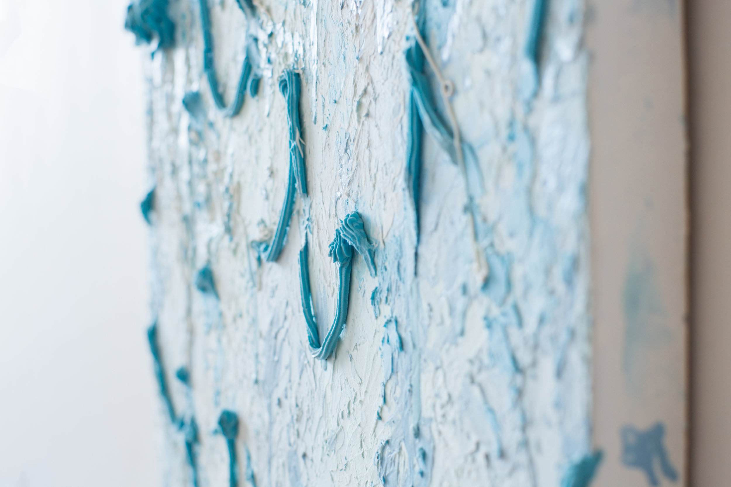  Blue Experiment No. 1 (Detail)   Mixed Media on Board  2013  Photo:  Julie Dietz Photography  