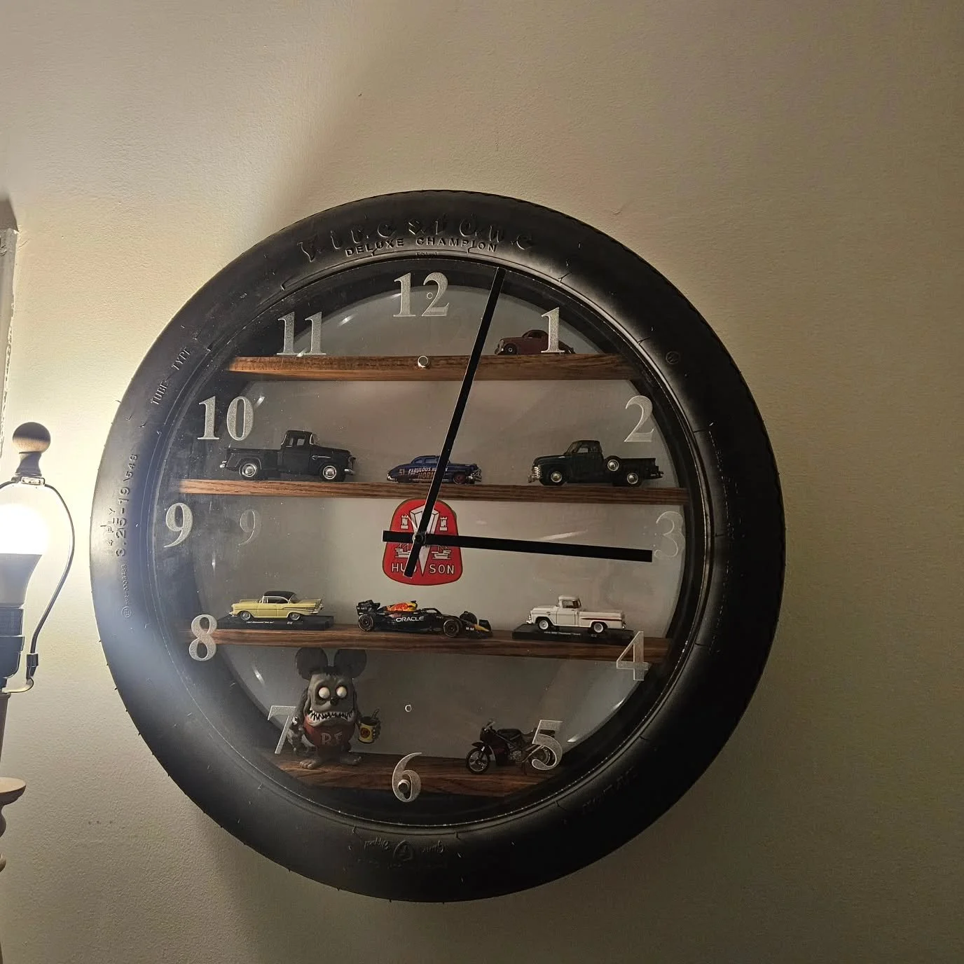 OK, so maybe it's not the wildest motorcycle or fabrication we have done, but let's be real, it came out pretty damn cool. We had an old firestone tire laying around and thought it would be pretty cool to make a hot wheels clock for @smikey227 son Hu