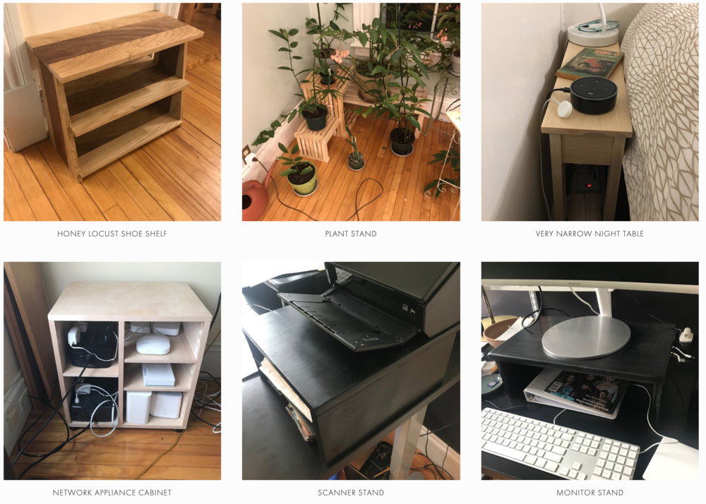 I recently built a woodshop and started woodworking. This is furniture I’ve built for our home.