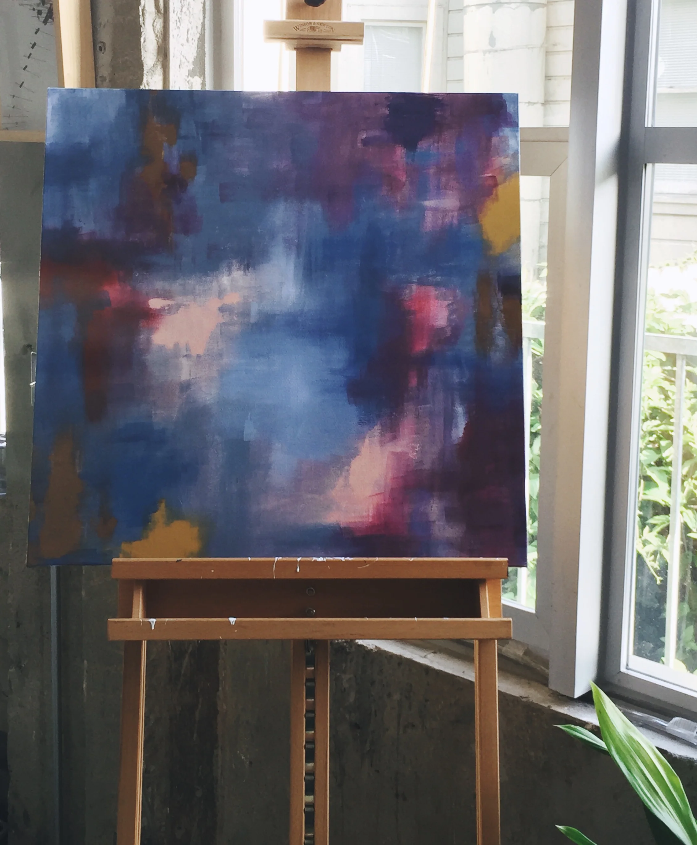 Work in progress. Photograph taken at the south end of the kitchen/studio.