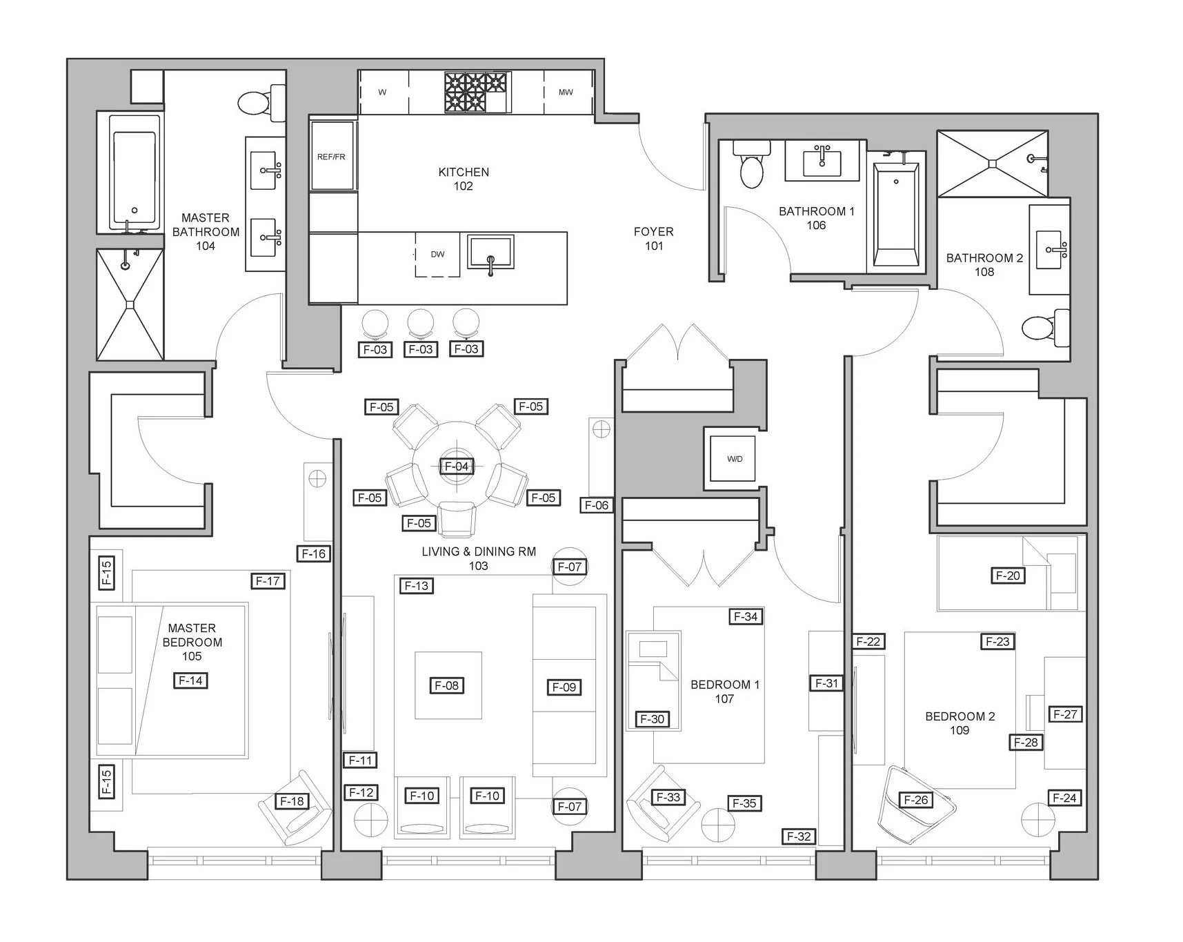 Floor Plan with Furniture Placement