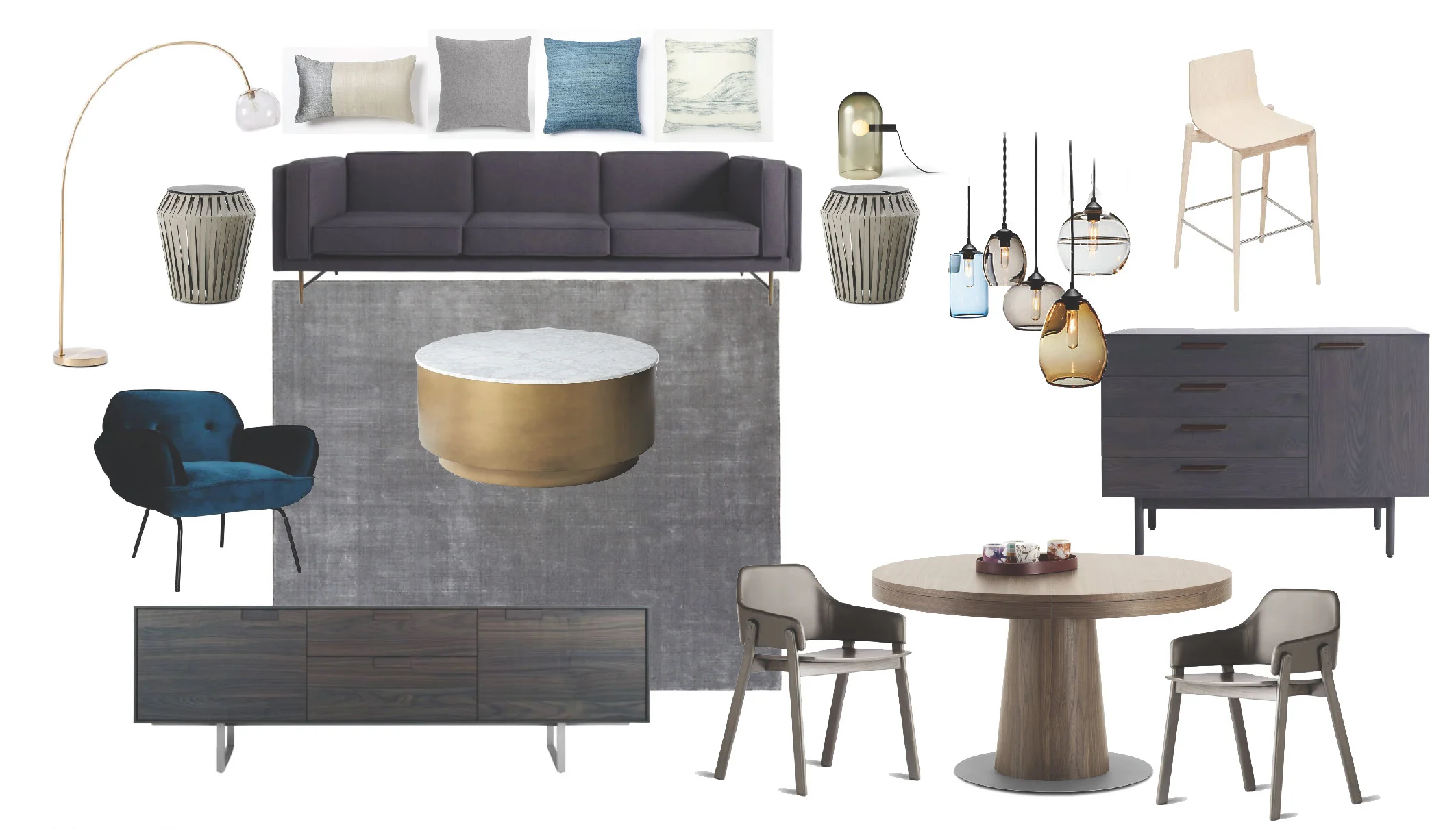 Living and Dining Room FF&E Board 3 Simple Elegance