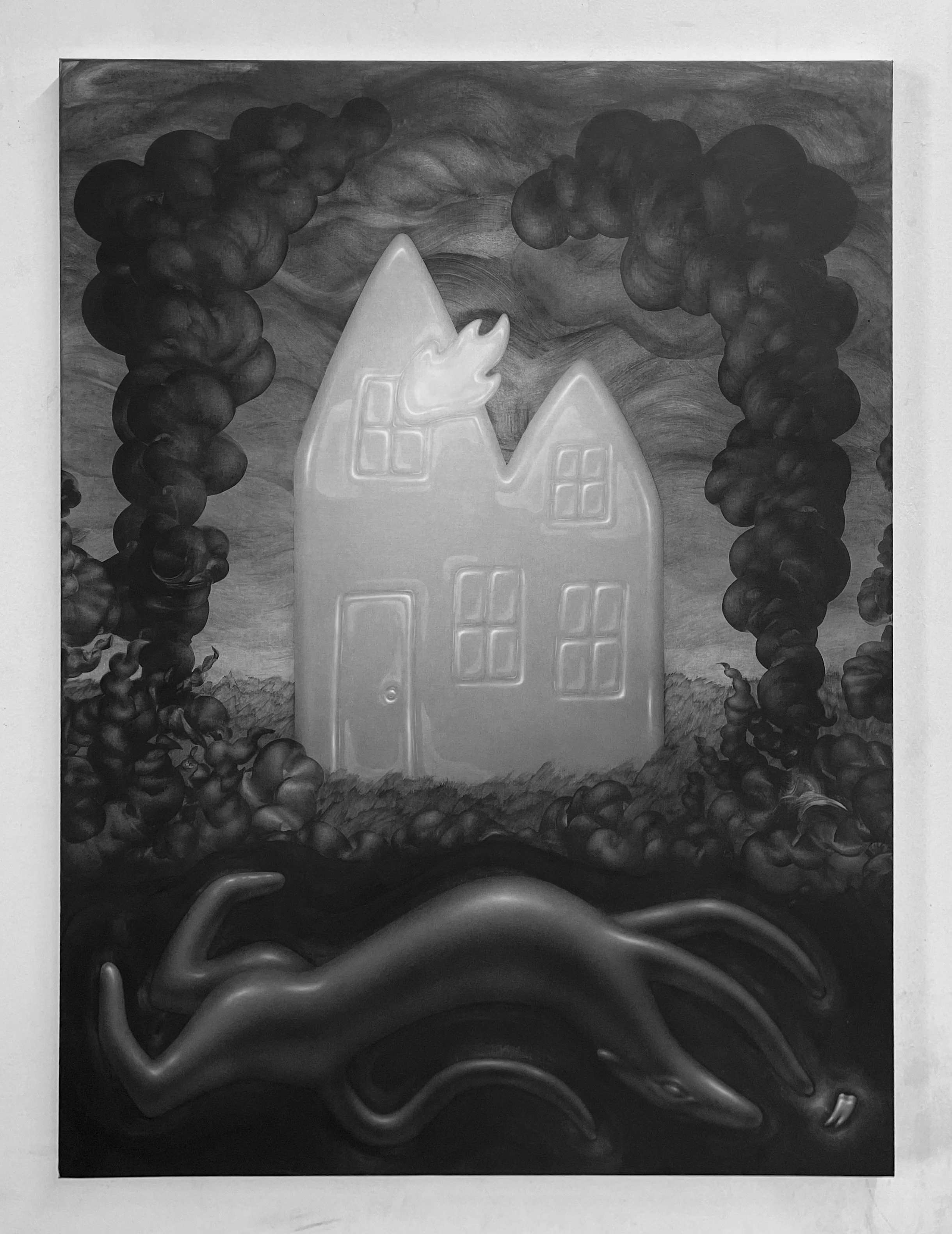  keeping time  graphite on linen. 36×48. 2025 