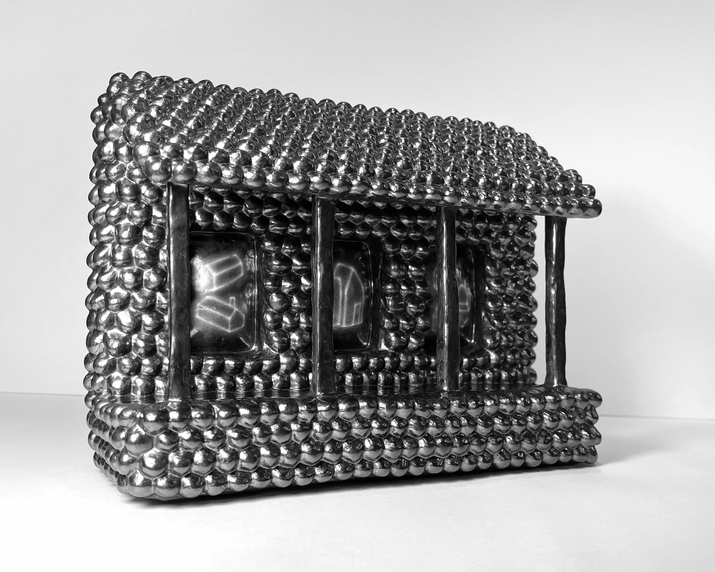   porch -  view 2    graphite on clay. 7.5×10×3.75. 2026 