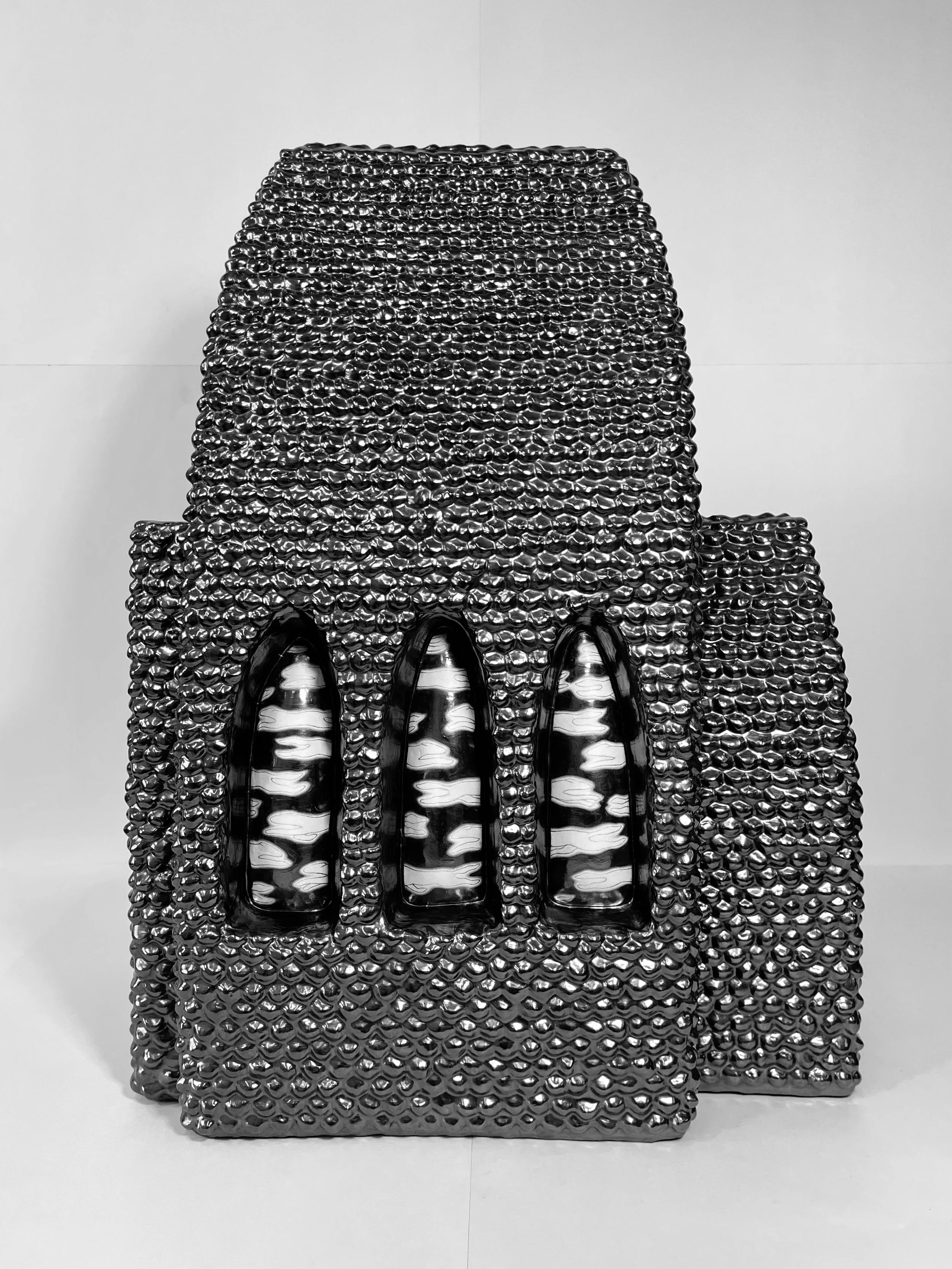   unearth -  view 4    graphite over clay, clay. 20.5x9.25x15. 2026 