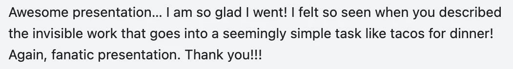 Screenshot of a positive review praising an impressive presentation about making tacos for dinner.
