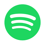 Green Spotify logo with white sound wave icon in the center