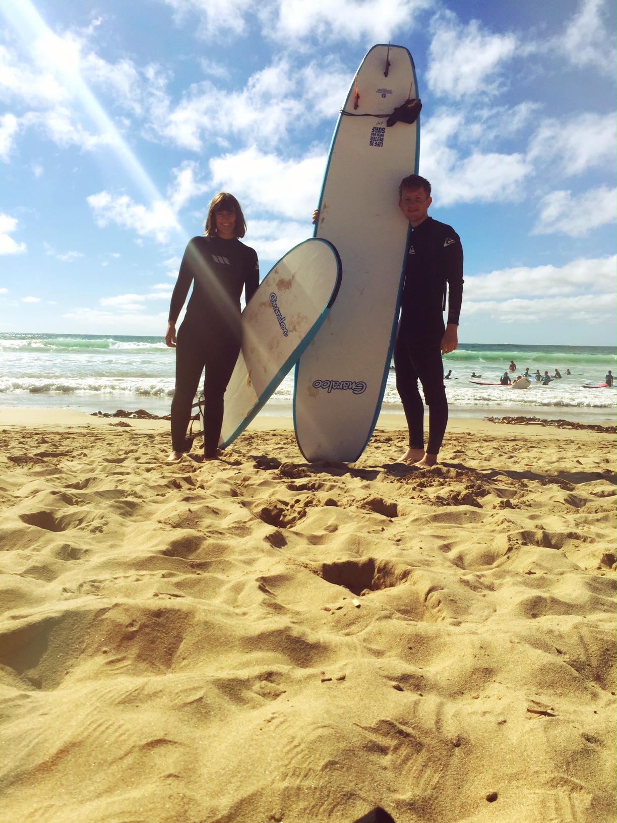 Surf pals.