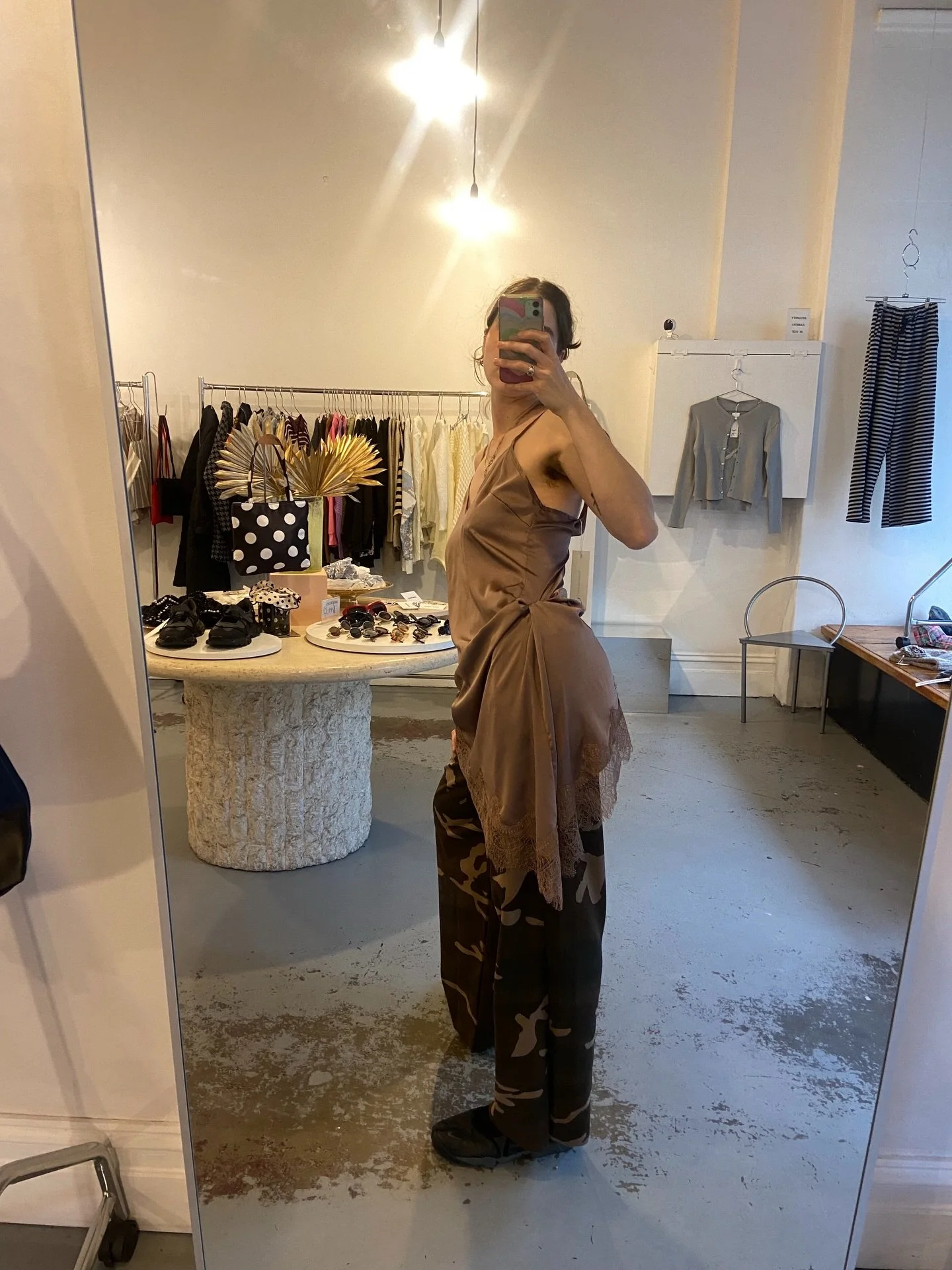 yesterday&rsquo;s window display is today&rsquo;s OOTD 😍 

camo &amp; a cami can you get any better than that?!

DM for prices &amp; purchase xo