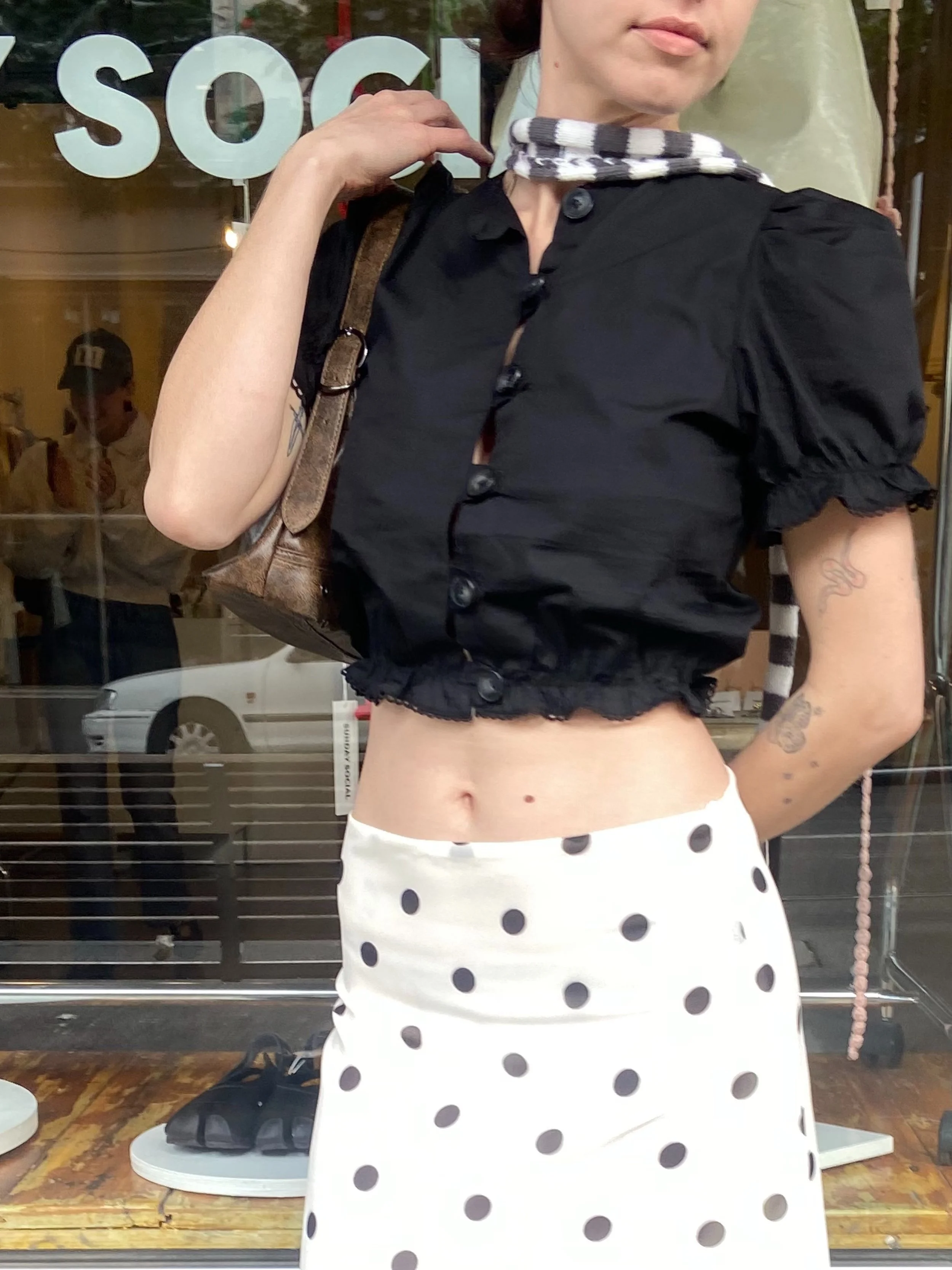 we have the cutest blouses in atm 🫶 in black &amp; white 

whole outfit in store now !! 

DM for prices &amp; purchase ❤️✅