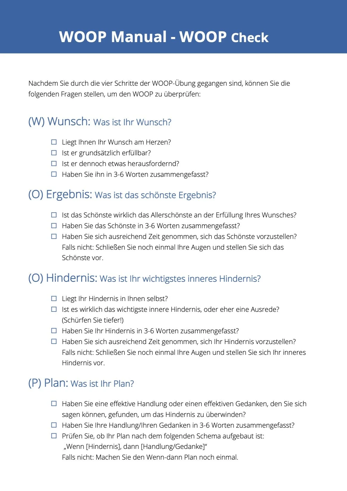 Wie geht WOOP? — WOOP my life