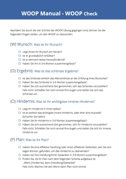 Wie geht WOOP? — WOOP my life