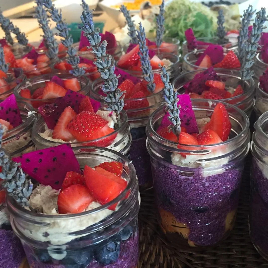 Photo: Chef Oren - Lavender Dragon fruit Chia pudding