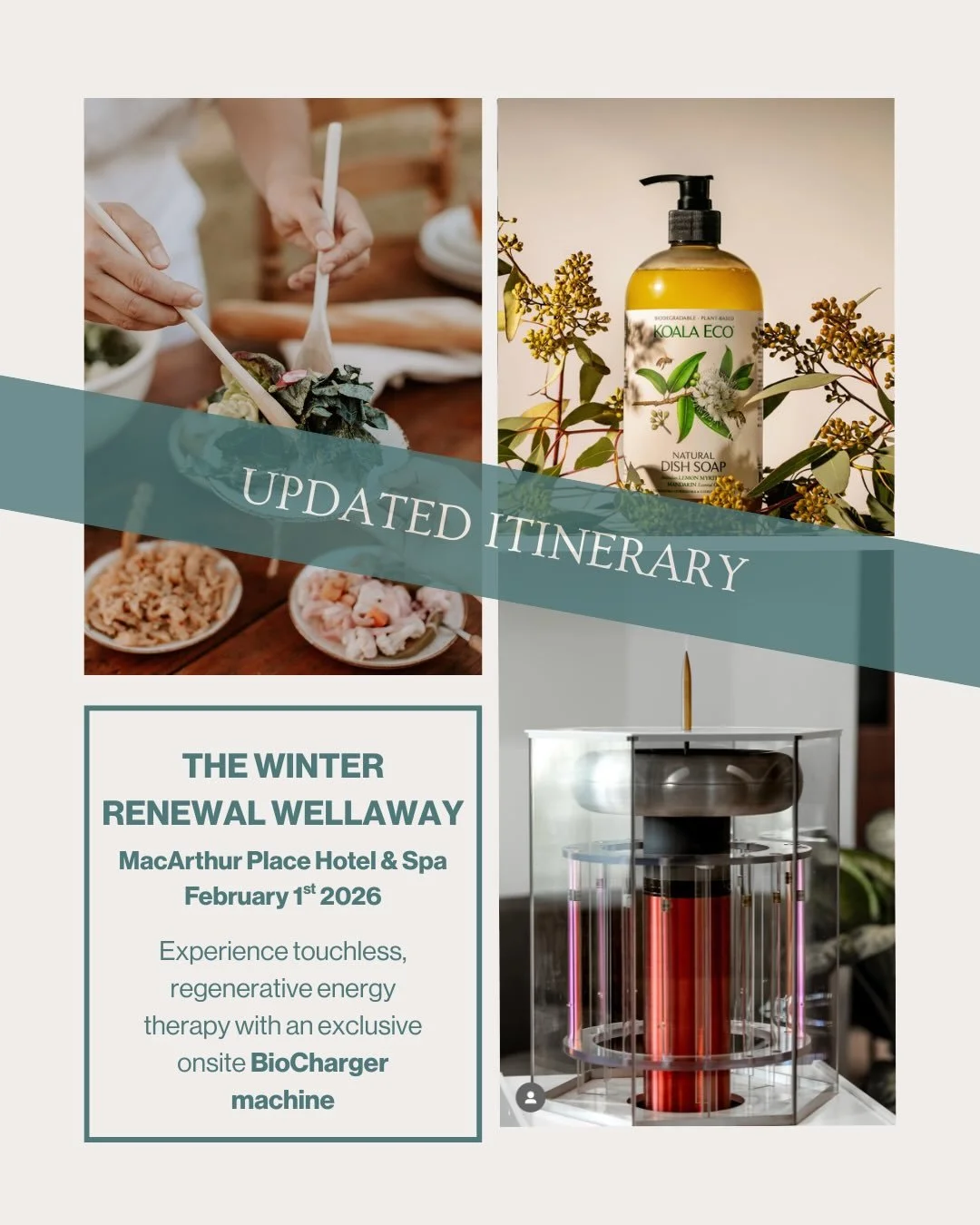A PERFECT self care gift to add to your Santa&rsquo;s wish list this Holiday Season&hellip; wink wink🎁 
Winter Renewal Retreat with @wellawayretreats @macarthurplace @koalaeco @nourishcoldpressedjuice and newly added @the_organic_esthetician @biocha