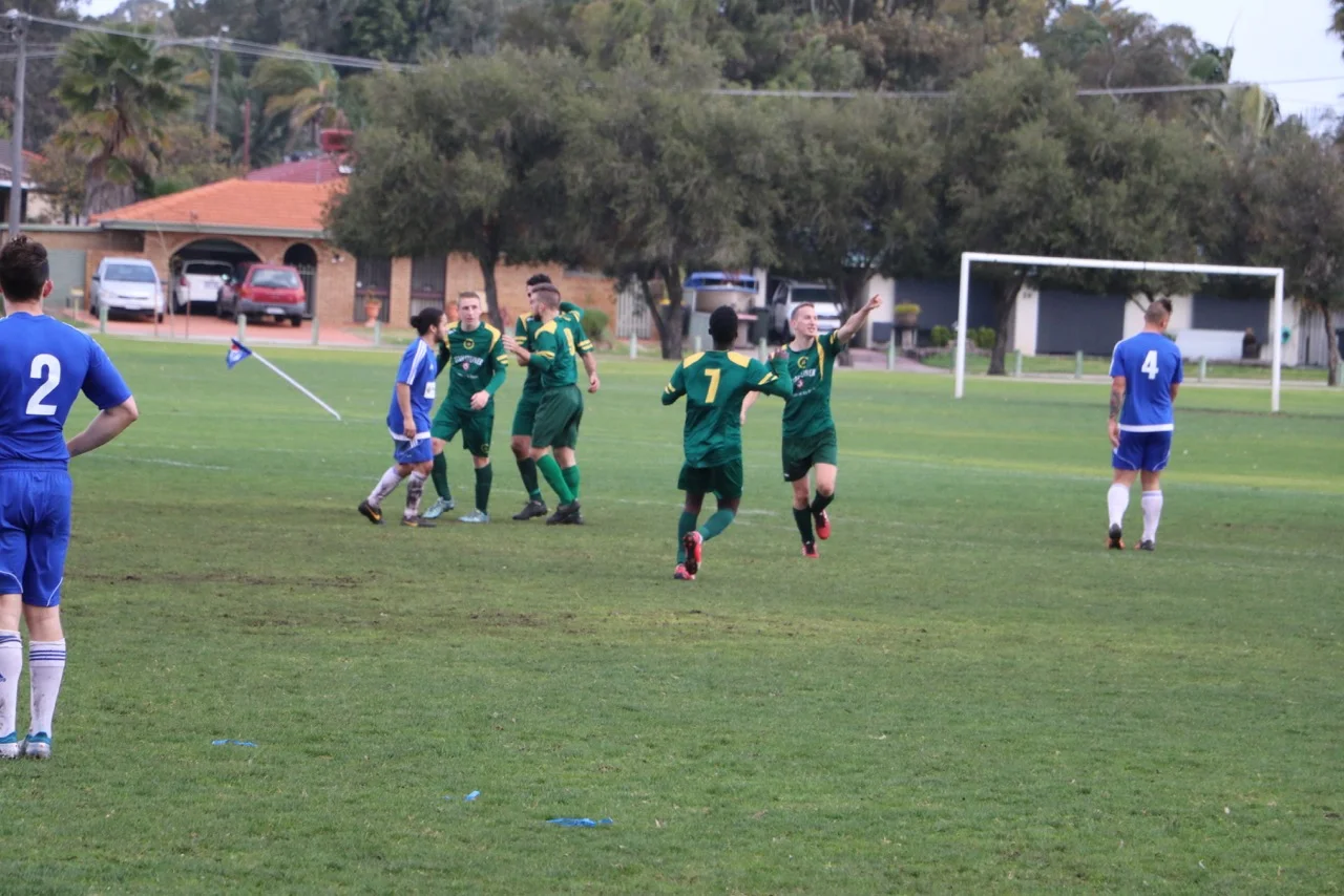 Lloyd Prout celebrates scoring the opener for UWA - Photo courtesy of Gabriele Maluga