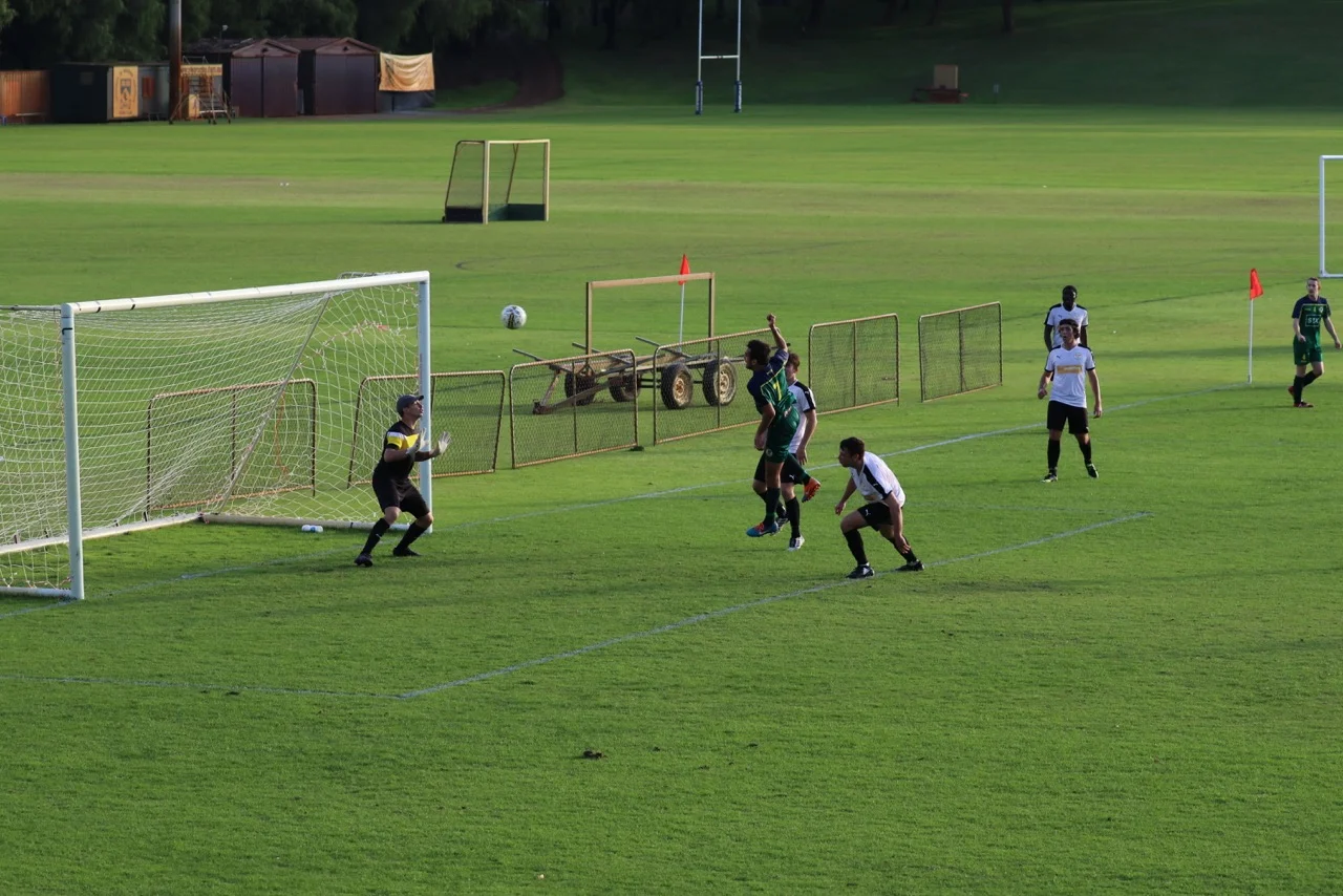 TIM ROBERTSON OPENED HIS UWA ACCOUNT WITH A FINE HEADER - CREDIT: GABRIELE MALUGA