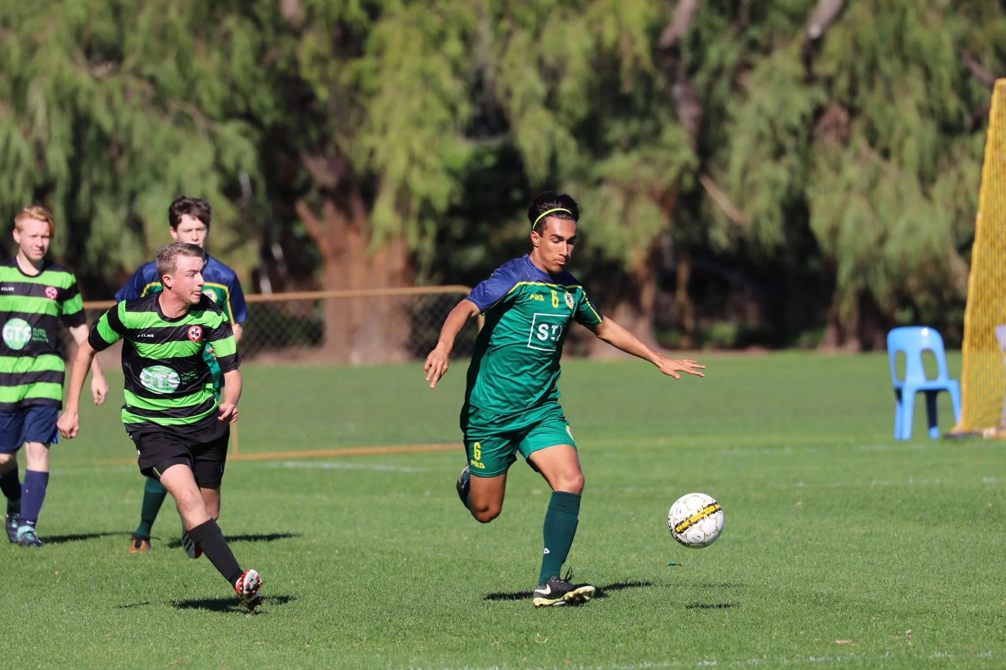 18's attacker Jonah Madeira bursts away during their 9-0 win - Credit: Gabriele Maluga