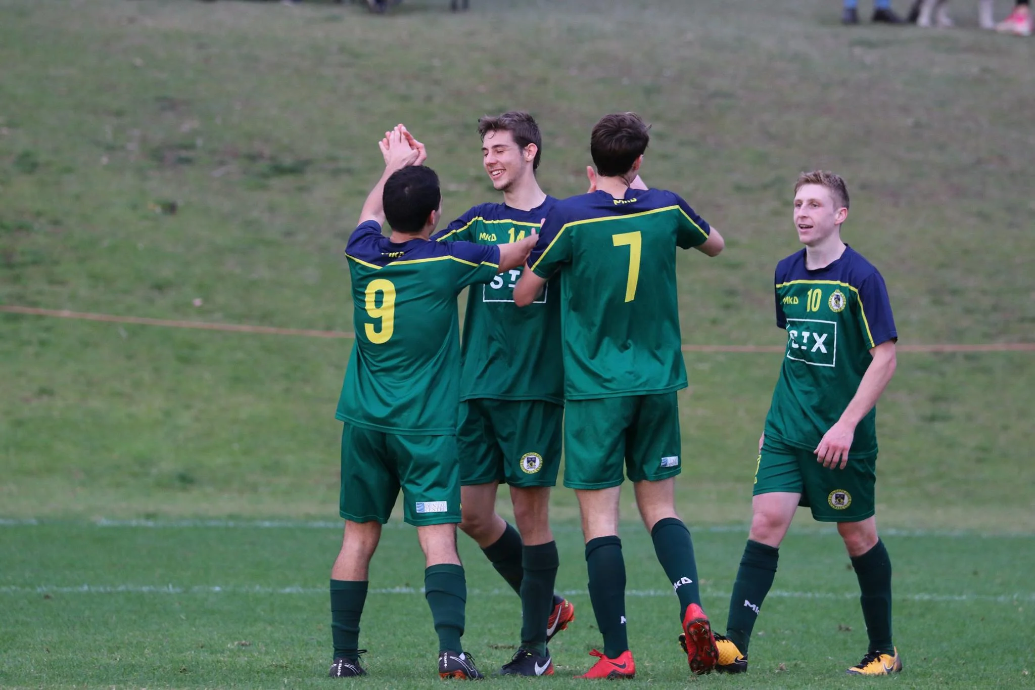 THE BOYS CELEBRATE THEIR SECOND OF THE DAY - CREDIT: GABRIELE MALUGA
