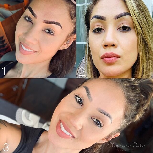 No filter. This babe is just pure gorgeousness. So grateful to say that I&rsquo;ve been doing these brows for 3 years. ⁣⁣
⁣⁣
Peep the healed progression on these MICROSHADED brows. Double tap if you like it. ⁣⁣
⁣⁣
1) Day 1 of healing - brows will loo