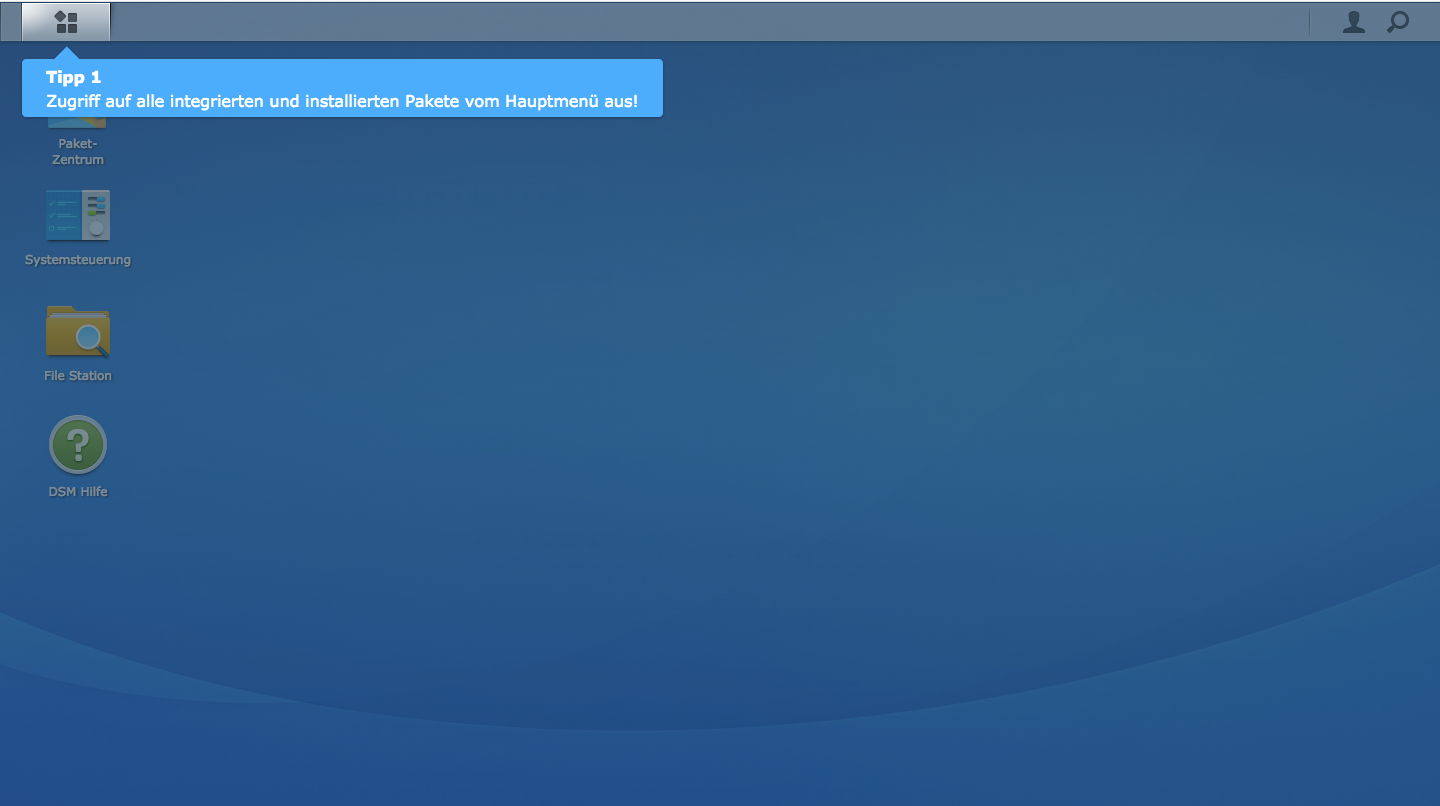 The Synology is now installed and ready to go. You are now logged in as administrator.