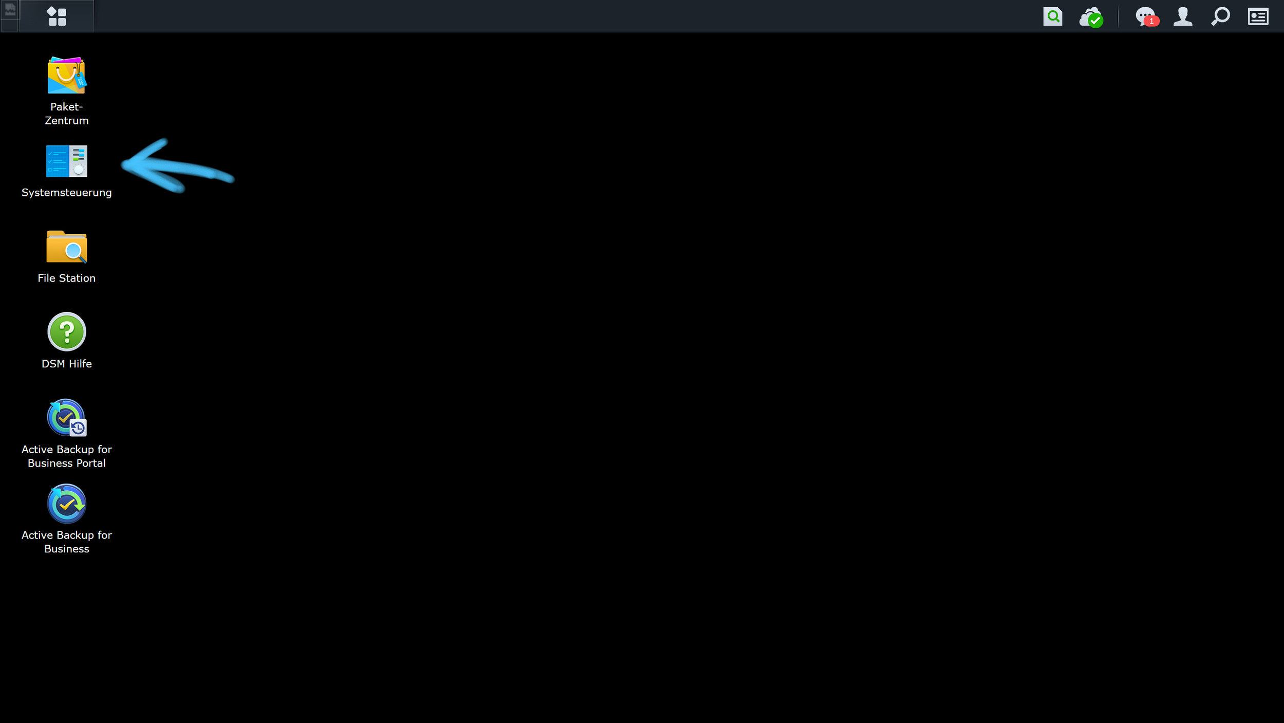 1. click on the “control panel” (Systemsteuerung)