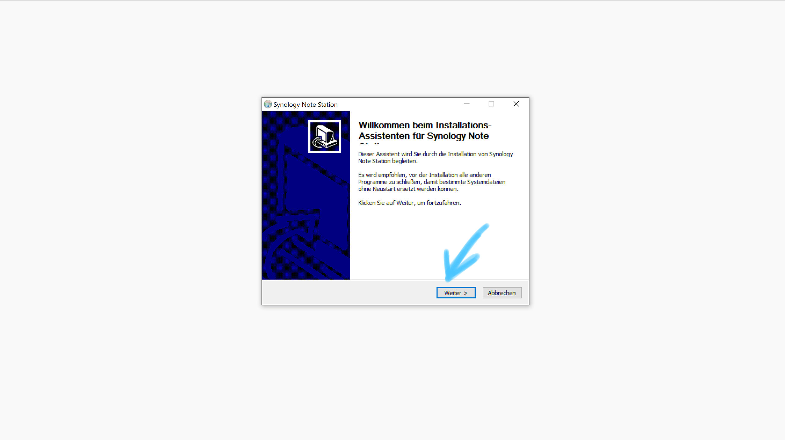9. Click on “continue” (weiter)