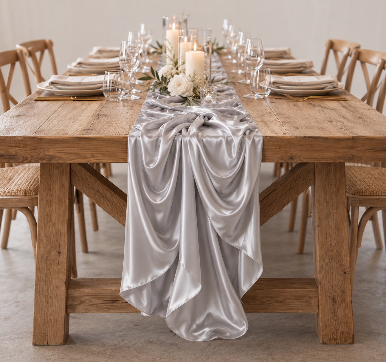 Silver table draping hire runner.png