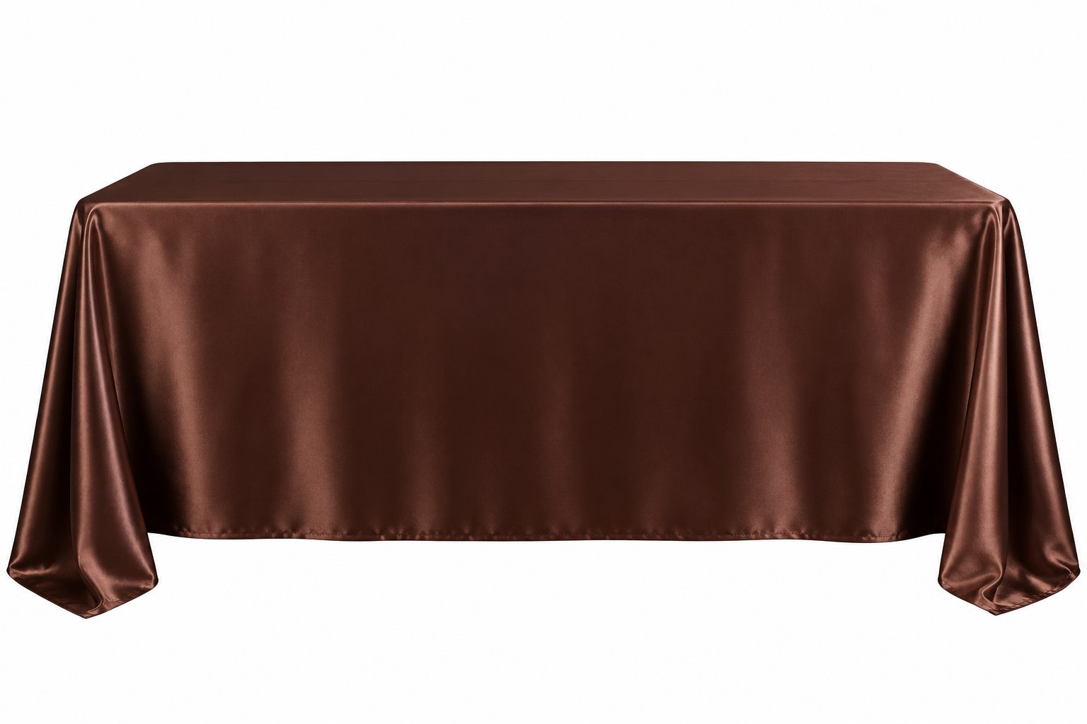 Brown satin tablecloth hire.png