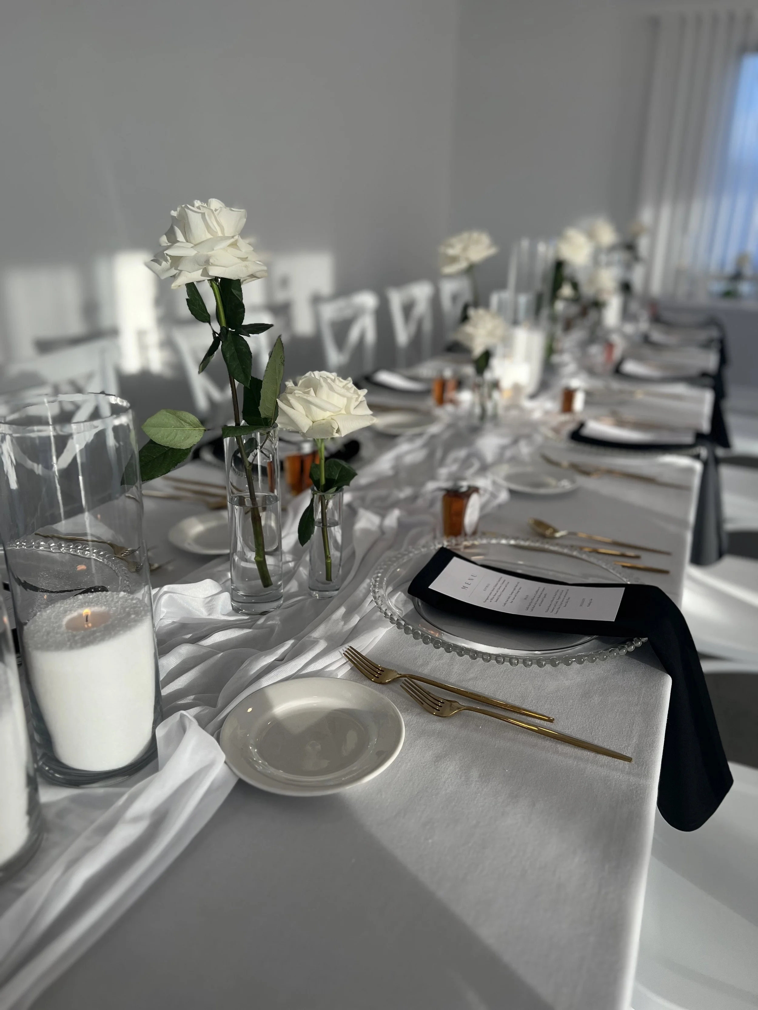 Faux Floral - Reflexed rose in bud vase