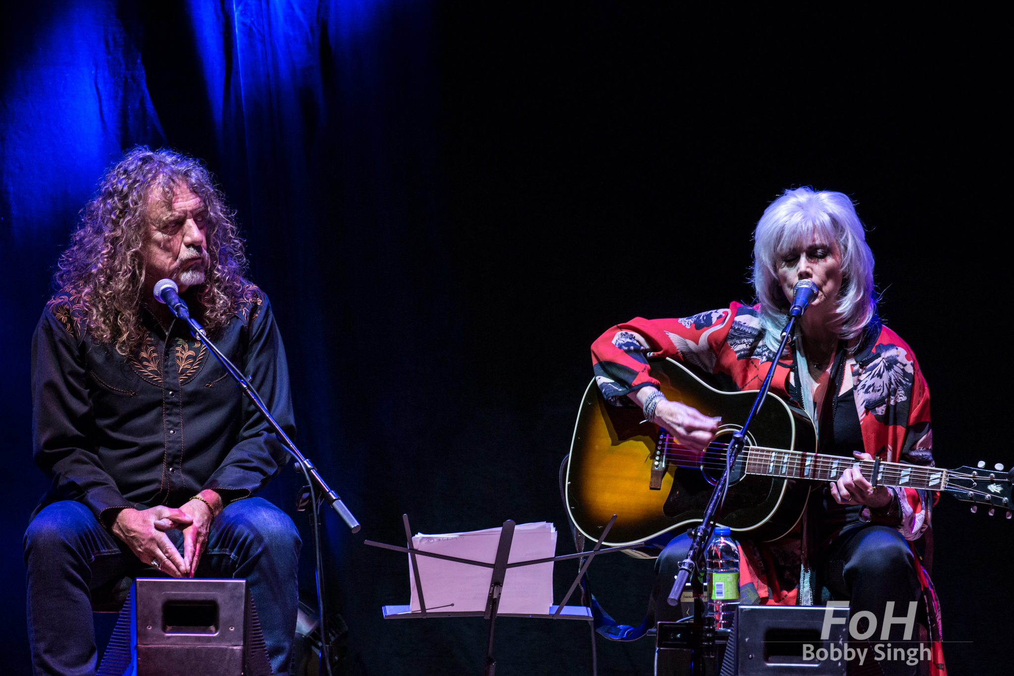  Robert Plant and Emmylou Harris performing at the Lampedusa Concert for Refugees fundraiser at Massey Hall in Toronto 